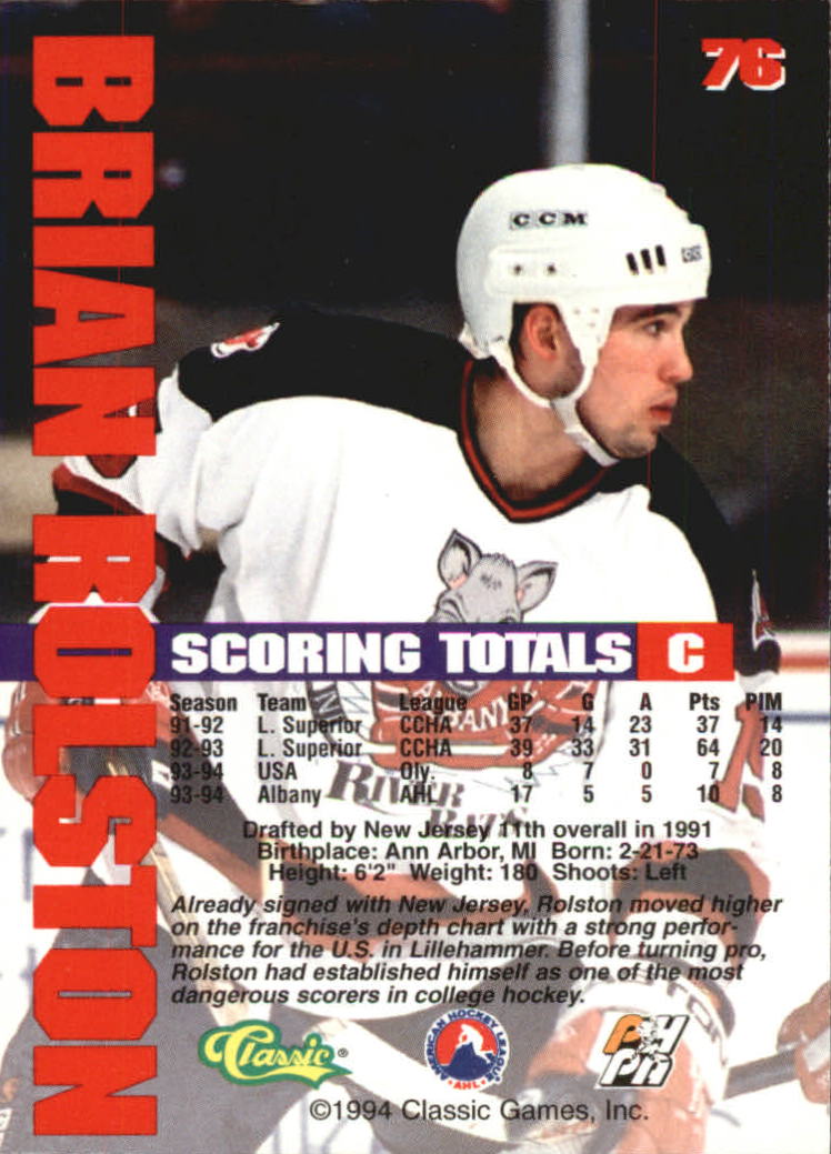 B1180 - 1994 Classic Hockey verschiedene Einsteckkarten - Ihre Auswahl - 15+ KOSTENLOSER US-VERSAND - Bild 135 von 257