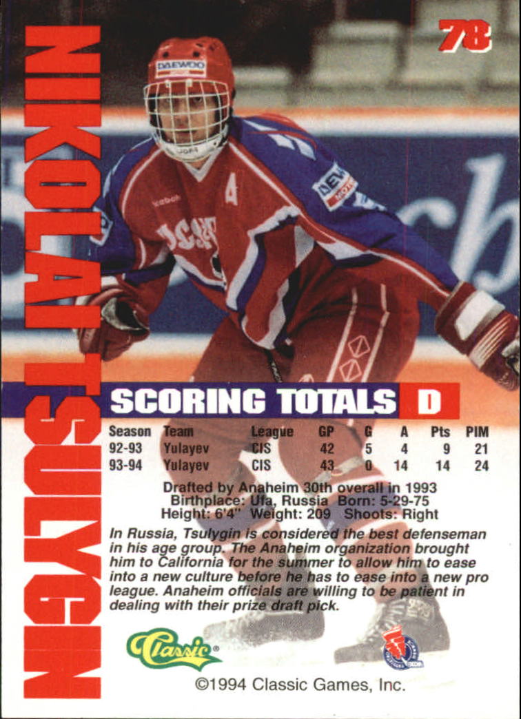 B1180 - 1994 Classic Hockey verschiedene Einsteckkarten - Ihre Auswahl - 15+ KOSTENLOSER US-VERSAND - Bild 139 von 257