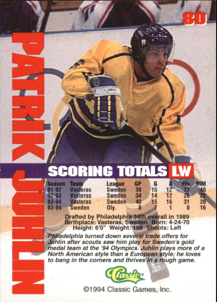 B1180 - 1994 Classic Hockey verschiedene Einsteckkarten - Ihre Auswahl - 15+ KOSTENLOSER US-VERSAND - Bild 141 von 257