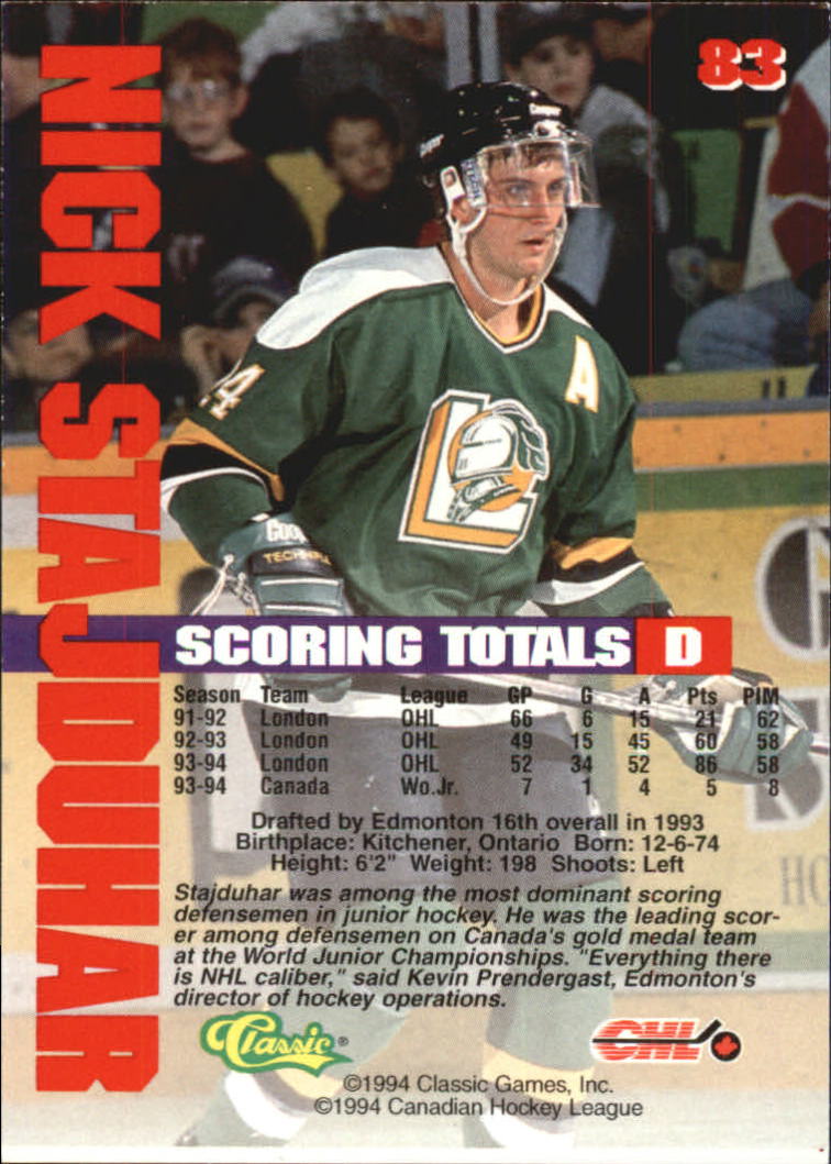 B1180 - 1994 Classic Hockey verschiedene Einsteckkarten - Ihre Auswahl - 15+ KOSTENLOSER US-VERSAND - Bild 147 von 257