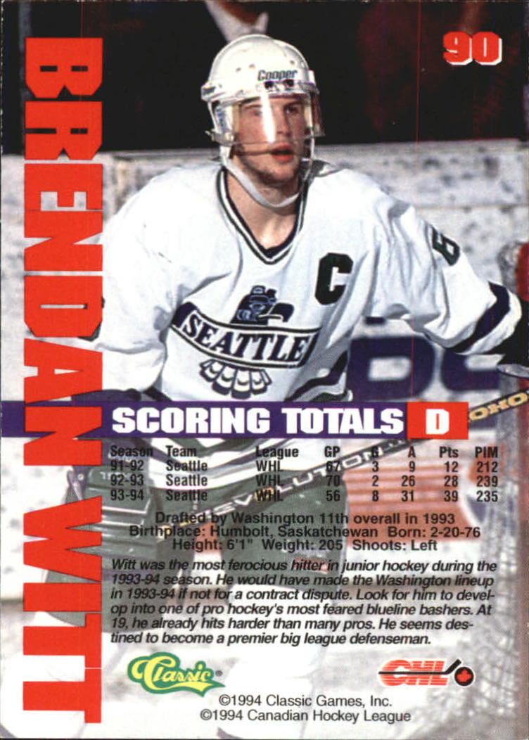 B1180 - 1994 Classic Hockey verschiedene Einsteckkarten - Ihre Auswahl - 15+ KOSTENLOSER US-VERSAND - Bild 159 von 257