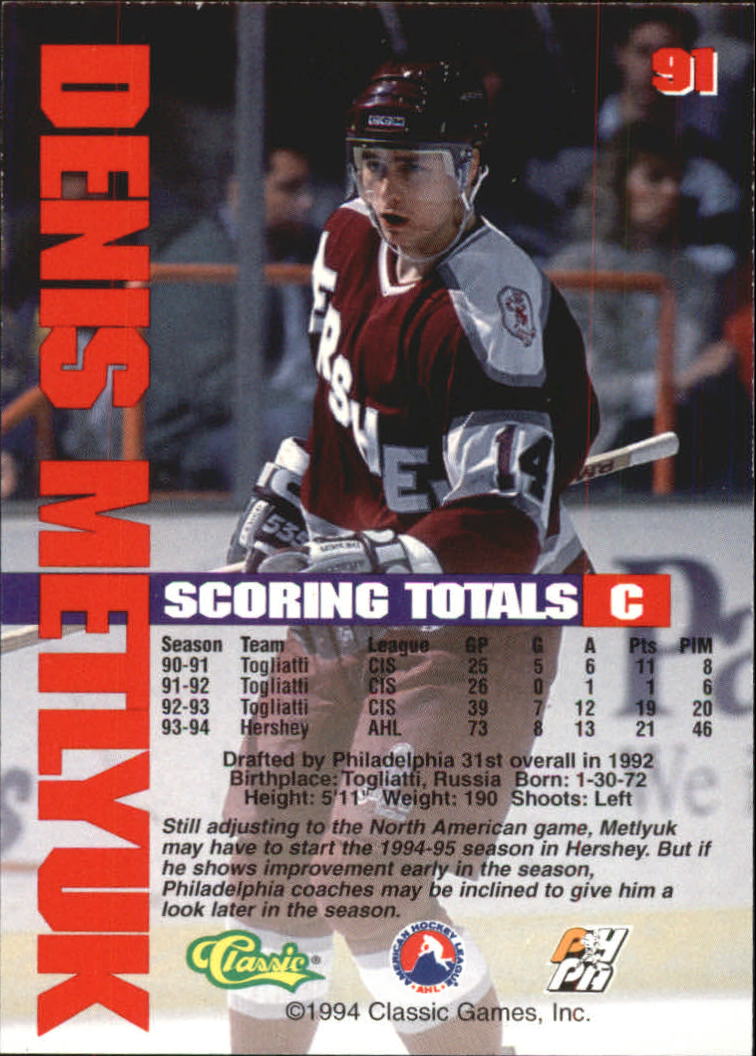 B1180 - 1994 Classic Hockey verschiedene Einsteckkarten - Ihre Auswahl - 15+ KOSTENLOSER US-VERSAND - Bild 161 von 257