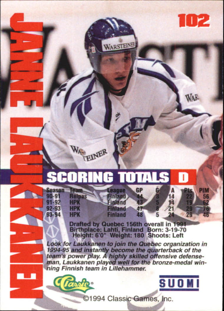 B1180 - 1994 Classic Hockey verschiedene Einsteckkarten - Ihre Auswahl - 15+ KOSTENLOSER US-VERSAND - Bild 173 von 257