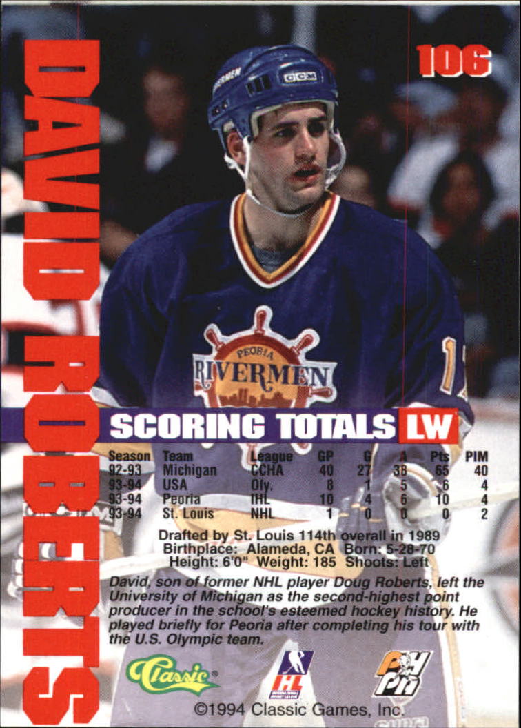 B1180 - 1994 Classic Hockey verschiedene Einsteckkarten - Ihre Auswahl - 15+ KOSTENLOSER US-VERSAND - Bild 180 von 257