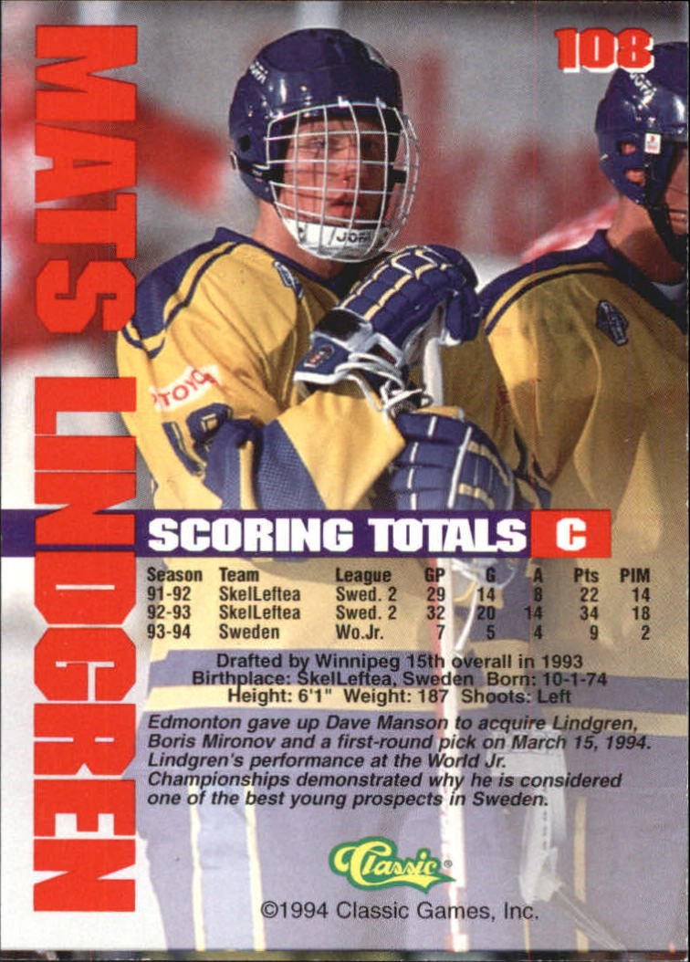 B1180 - 1994 Classic Hockey verschiedene Einsteckkarten - Ihre Auswahl - 15+ KOSTENLOSER US-VERSAND - Bild 182 von 257