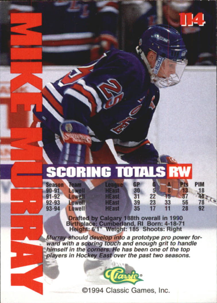 B1180 - 1994 Classic Hockey verschiedene Einsteckkarten - Ihre Auswahl - 15+ KOSTENLOSER US-VERSAND - Bild 190 von 257