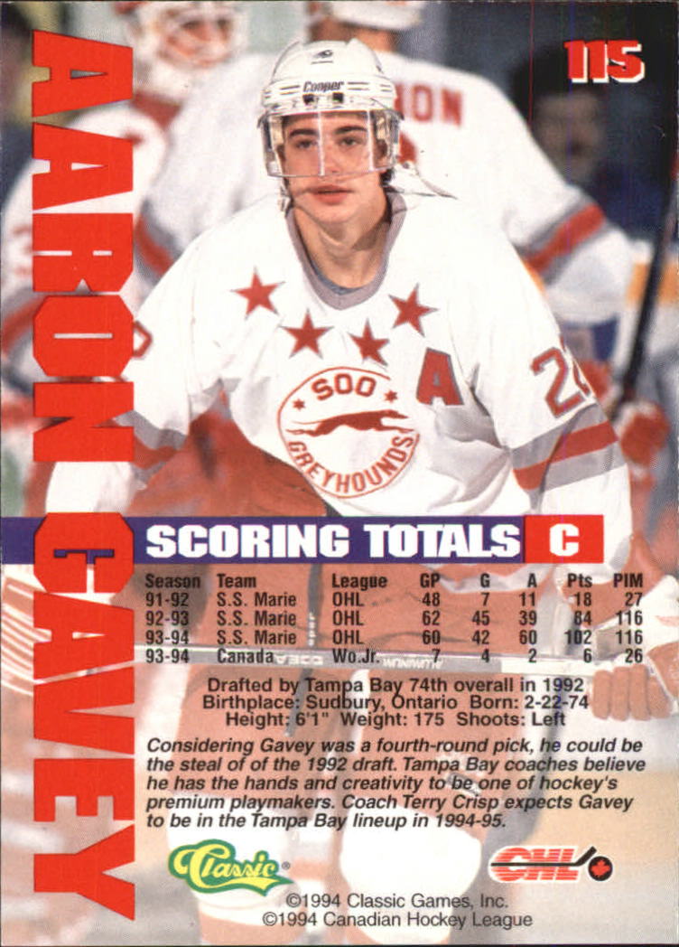 B1180 - 1994 Classic Hockey verschiedene Einsteckkarten - Ihre Auswahl - 15+ KOSTENLOSER US-VERSAND - Bild 192 von 257