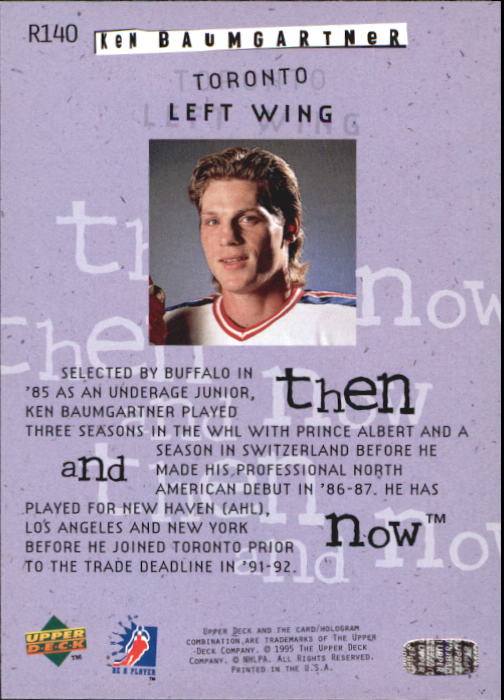1994-95 Be A Player #R140 Ken Baumgartner TN back image