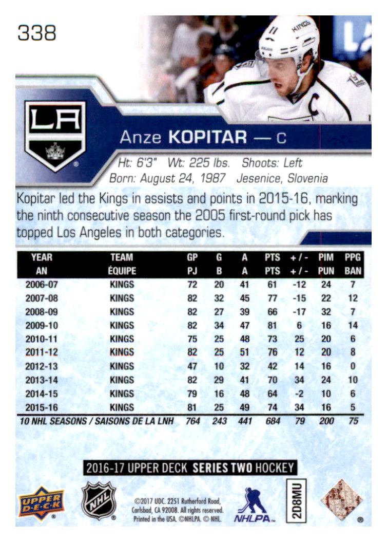 2016-17 Upper Deck Hockey Card Pick (Base) 265-515