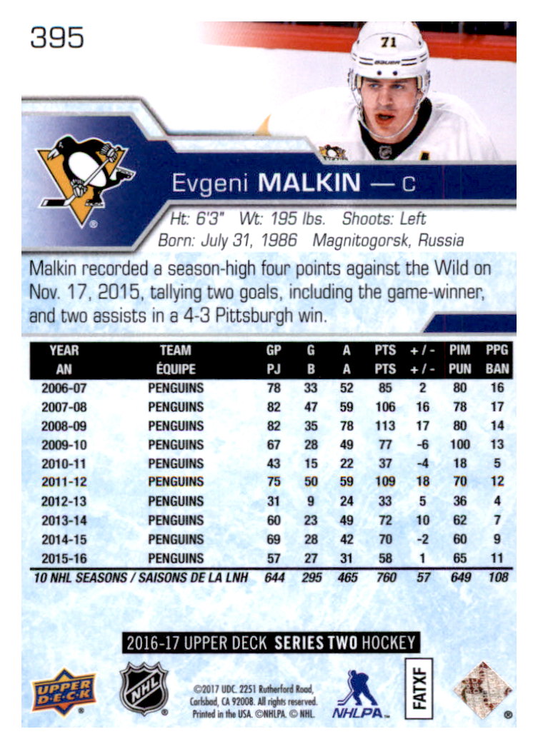 2016-17 Upper Deck Hockey Card Pick (Base) 265-515