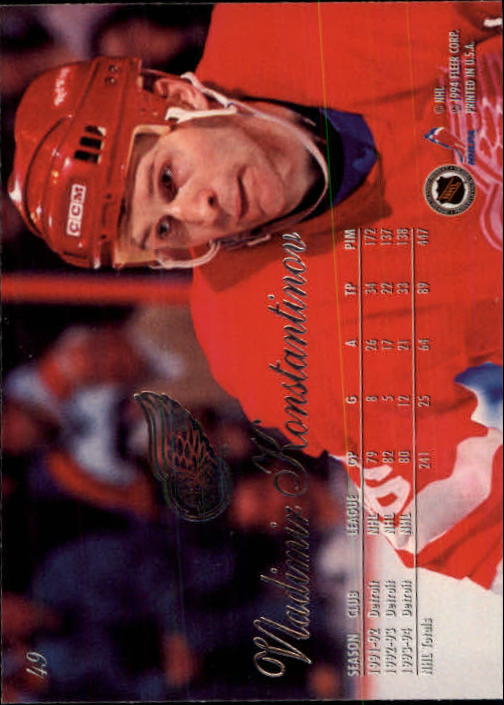 1994-95 Flair #49 Vladimir Konstantinov back image