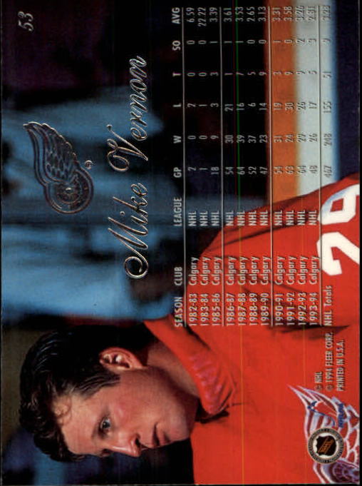 1994-95 Flair #53 Mike Vernon back image