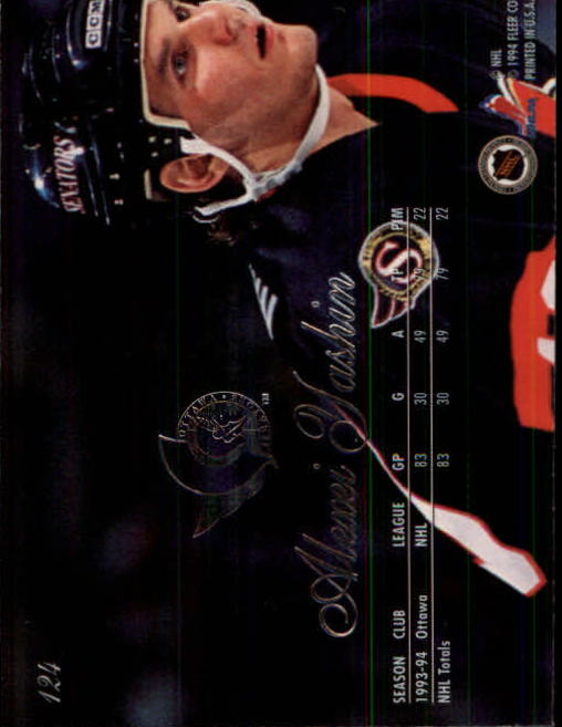 1994-95 Flair #124 Alexei Yashin back image