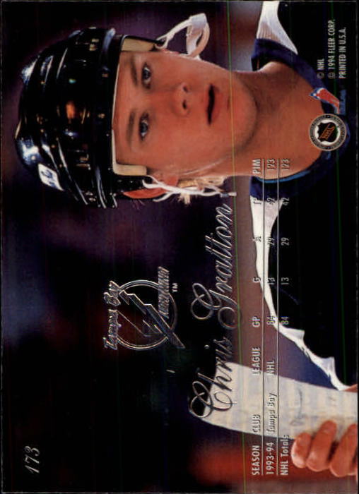1994-95 Flair #173 Chris Gratton back image