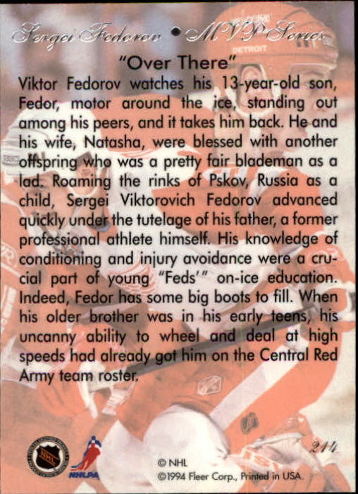 1994-95 Flair #214 Sergei Fedorov back image