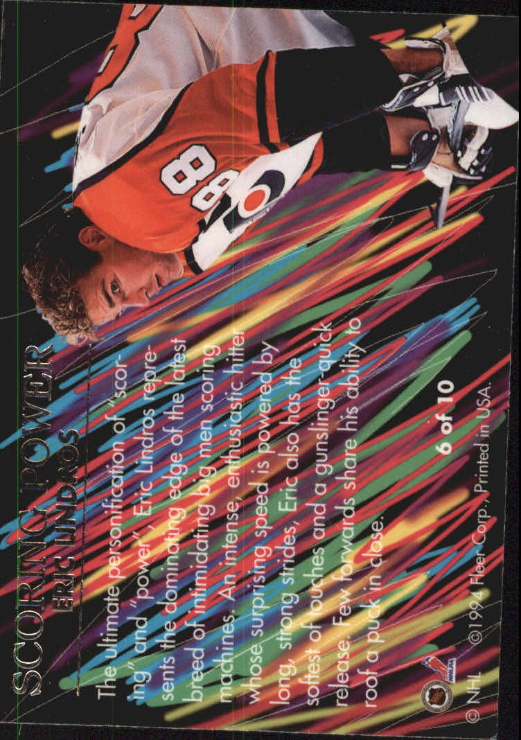 1994-95 Flair Scoring Power #6 Eric Lindros back image