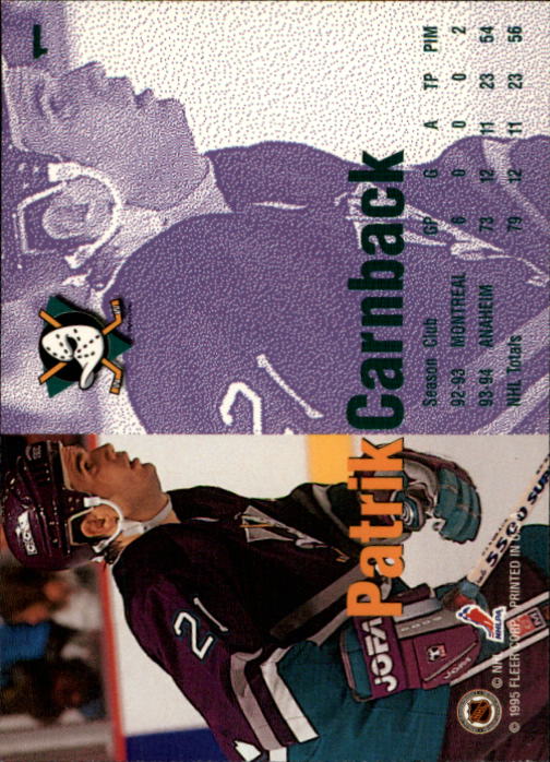 1994-95 Fleer #1 Patrik Carnback back image