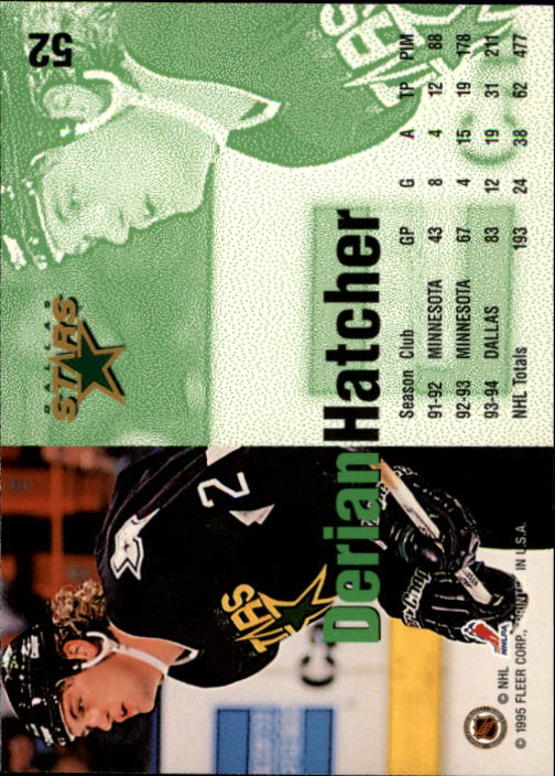 1994-95 Fleer #52 Derian Hatcher back image