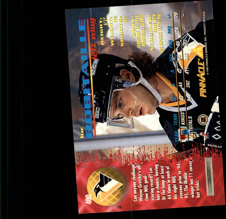 1994-95 Pinnacle #400 Luc Robitaille back image