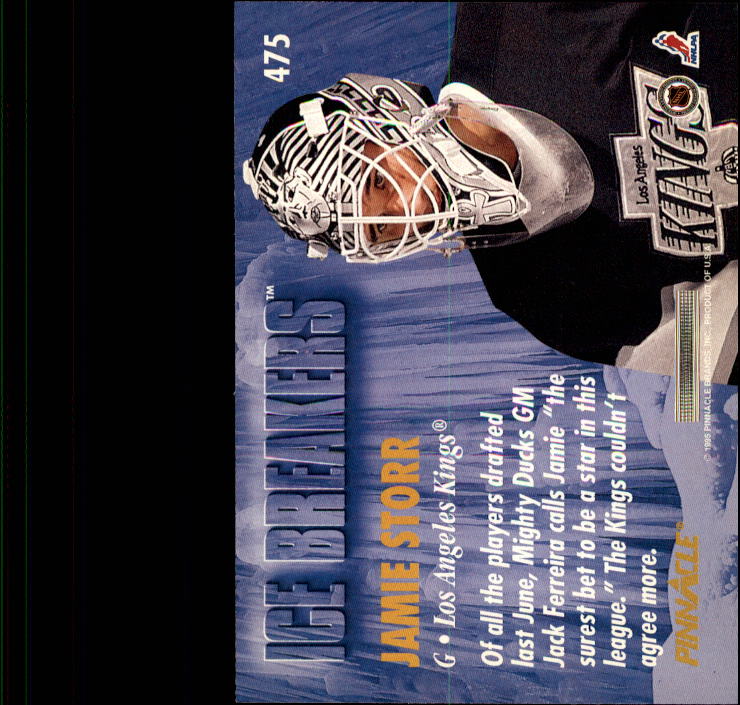1994-95 Pinnacle #475 Jamie Storr IB back image