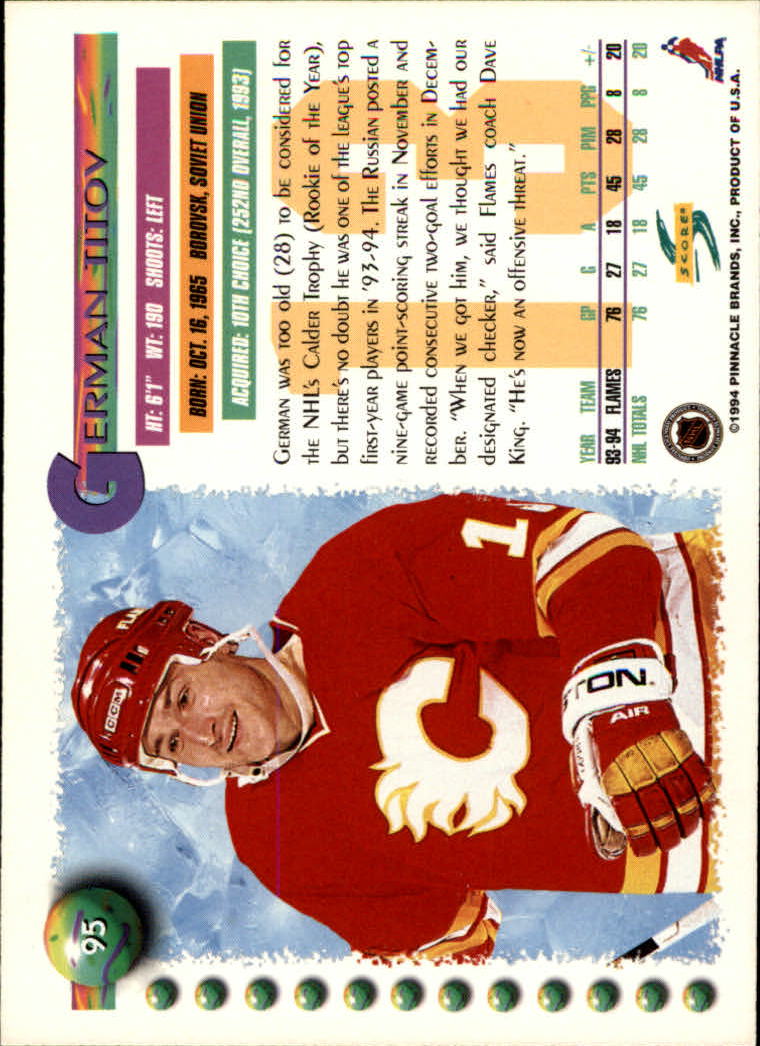 1994-95 Score #95 German Titov back image