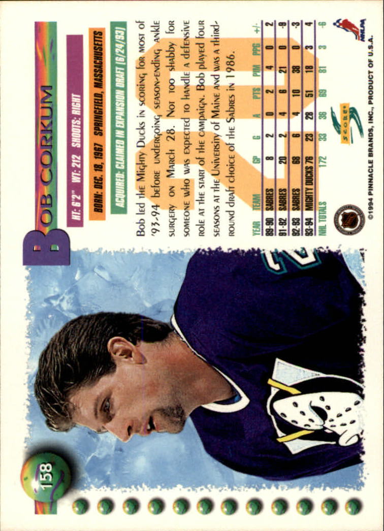 A2971- 1994-95 Score Hockey Card #s 1-250 +Rookies -You Pick- 15+ FREE US SHIP - Picture 314 of 494