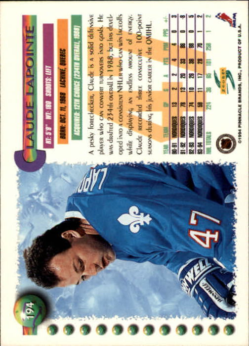 A2971- 1994-95 Score Hockey Card #s 1-250 +Rookies -You Pick- 15+ FREE US SHIP - Picture 382 of 494