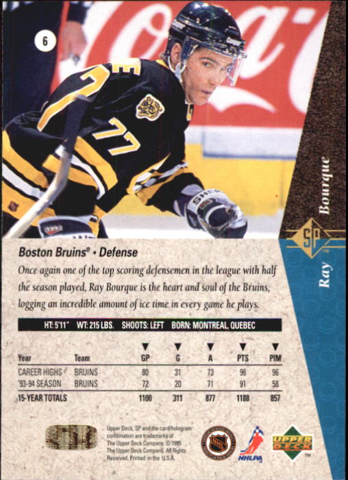 1994-95 SP #6 Ray Bourque back image