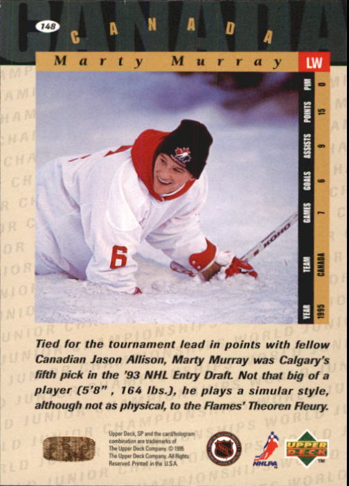 1994-95 SP #148 Marty Murray back image
