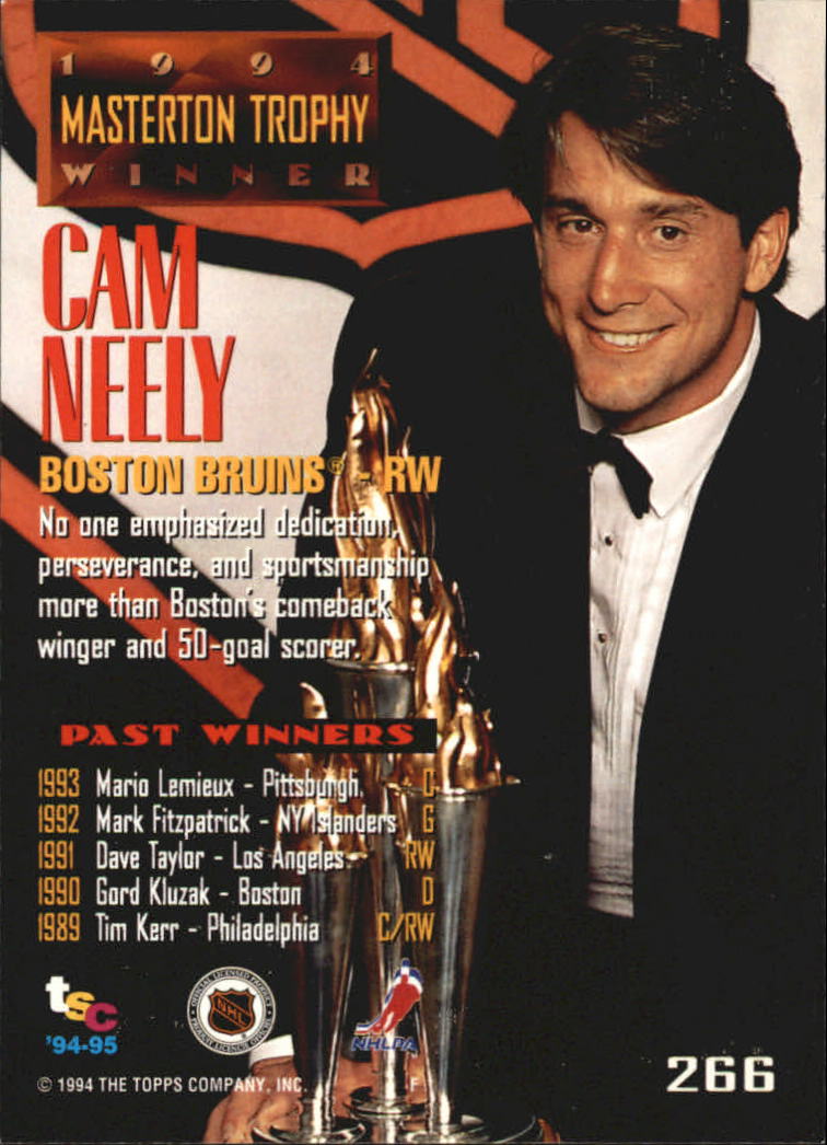 1994-95 Stadium Club #266 Cam Neely TW back image