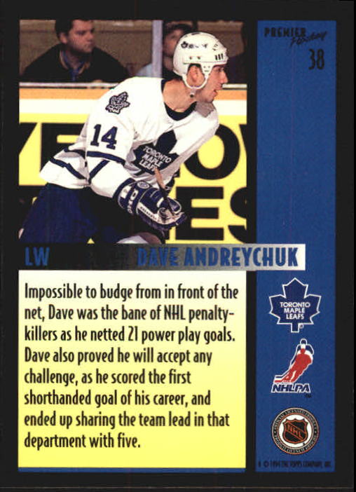 1994-95 Topps Premier #38 Dave Andreychuk AS back image