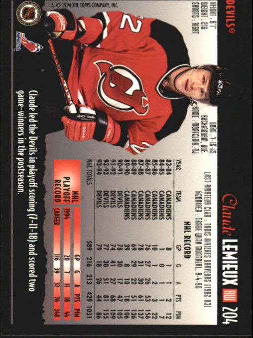 Sports Card Back