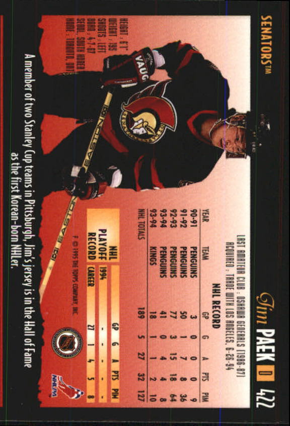 Sports Card Back