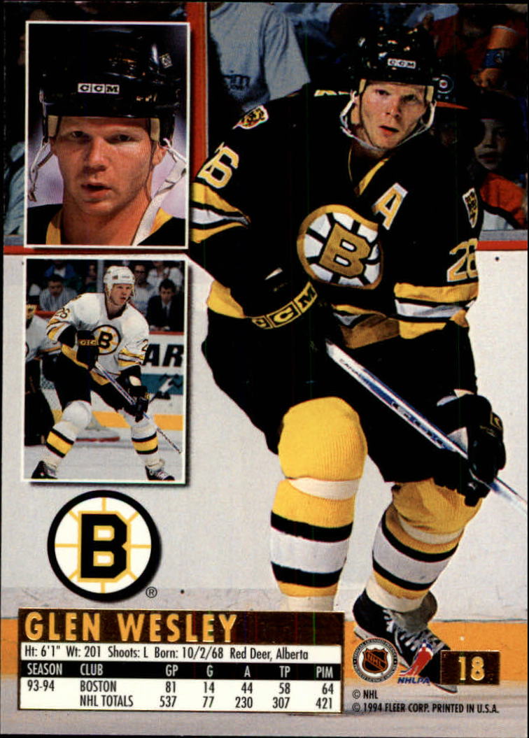 1994-95 Ultra #18 Glen Wesley back image