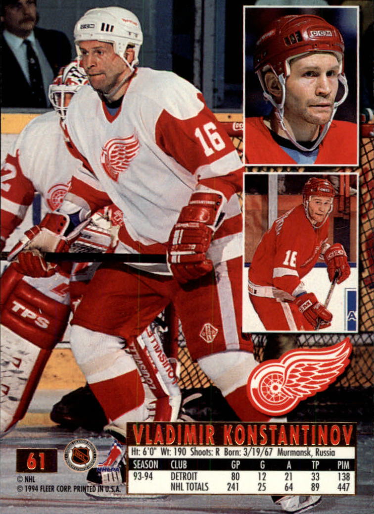 1994-95 Ultra #61 Vladimir Konstantinov back image