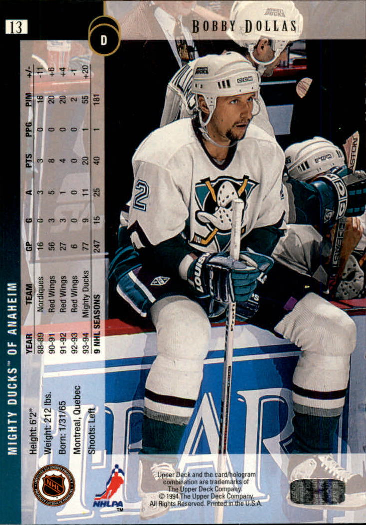 1994-95 Upper Deck Electric Ice #13 Bobby Dollas back image