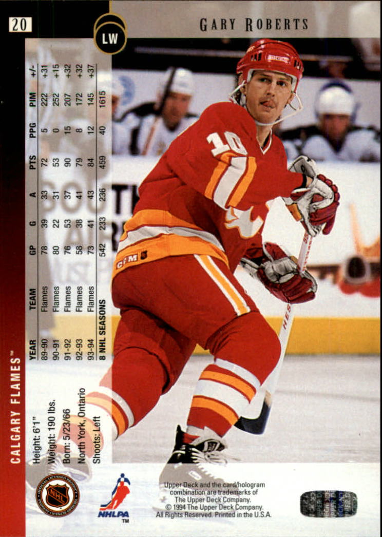 1994-95 Upper Deck Electric Ice #20 Gary Roberts
