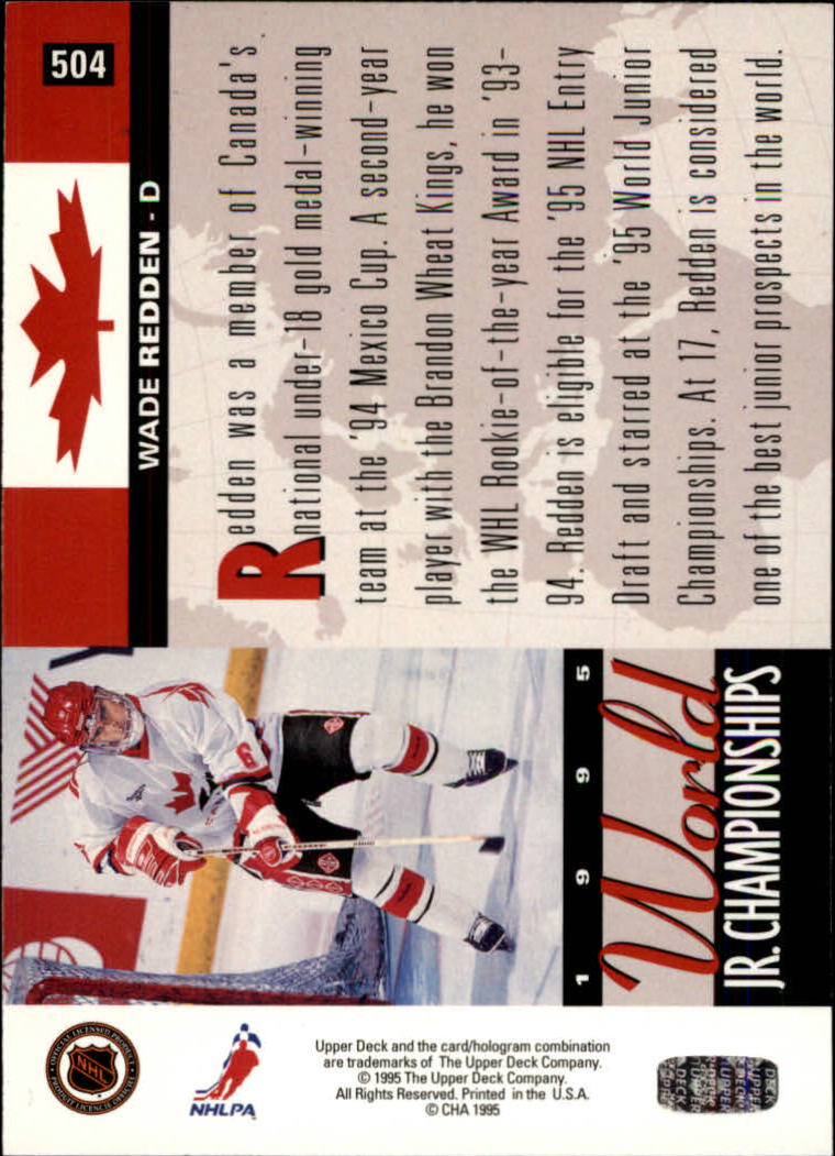 1994-95 Upper Deck Electric Ice #504 Wade Redden/Canada back image