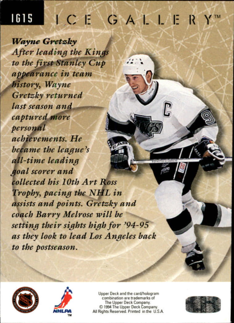 1994-95 Upper Deck Ice Gallery #IG15 Wayne Gretzky back image