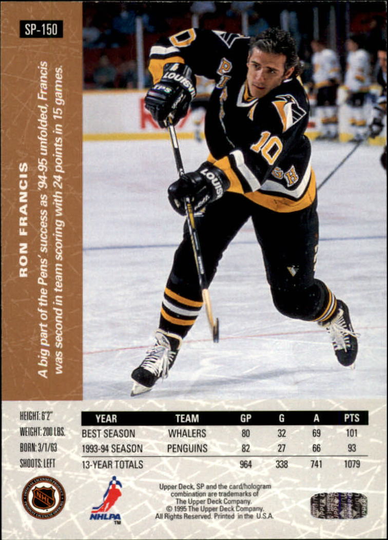 1994-95 Upper Deck SP Inserts #SP150 Ron Francis back image