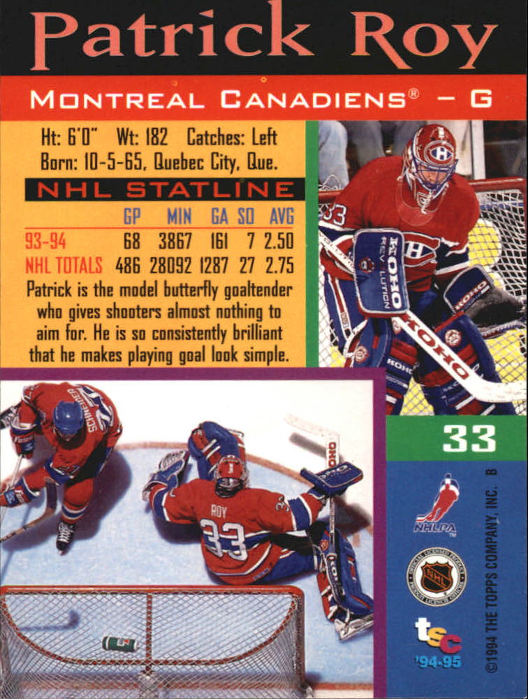 Sports Card Back