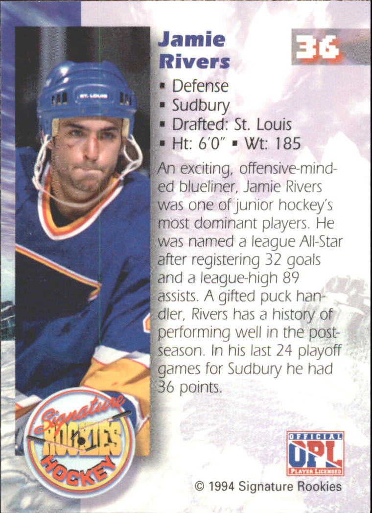 1995 Signature Rookies #36 Jamie Rivers back image