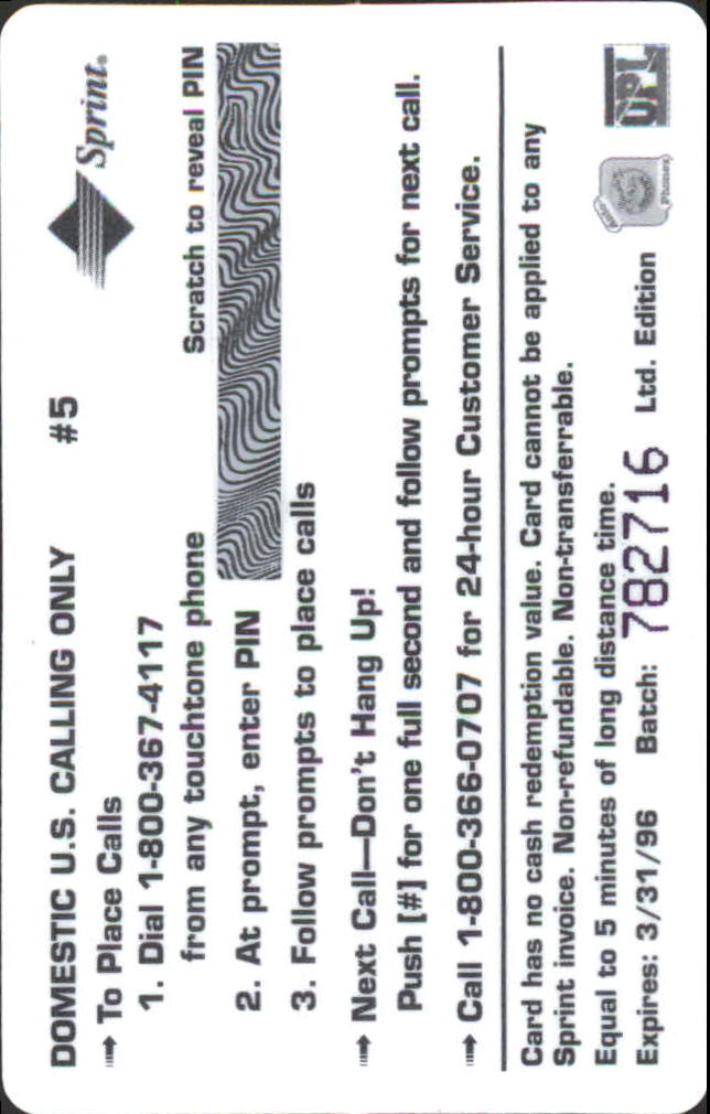 1995 Signature Rookies Auto-Phonex Phone Cards #5 David Belitski back image