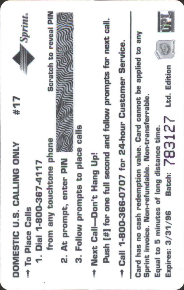 1995 Signature Rookies Auto-Phonex Phone Cards #17 Jochen Hecht back image