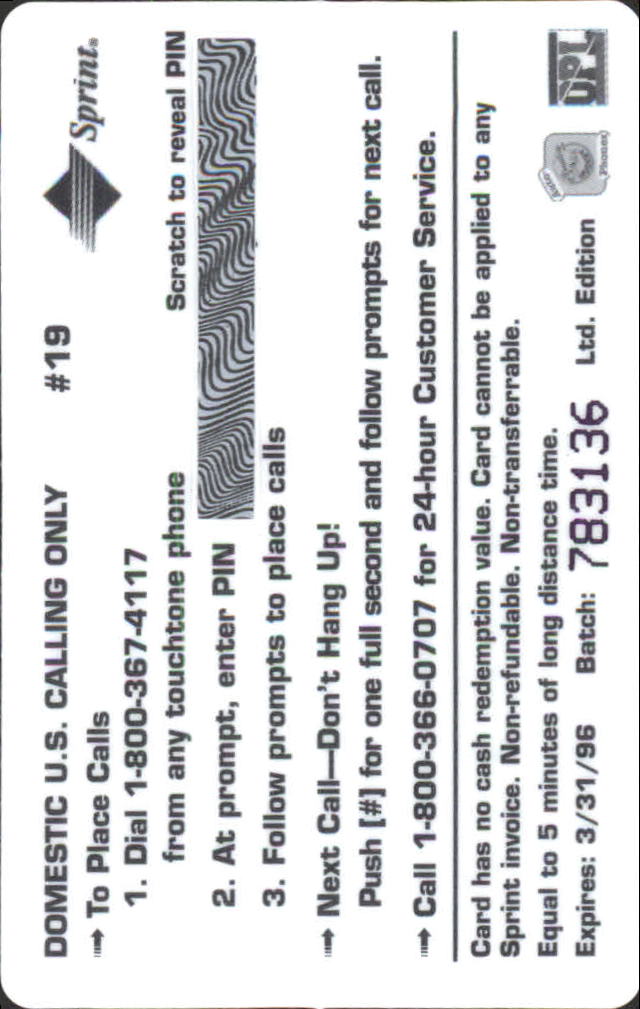 1995 Signature Rookies Auto-Phonex Phone Cards #19 Thomas Holmstrom back image