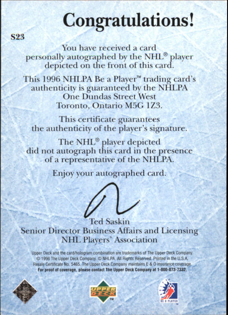 Sports Card Back