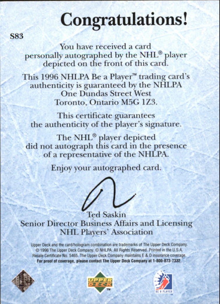 Sports Card Back