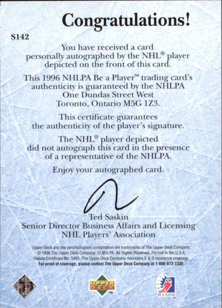 Sports Card Back