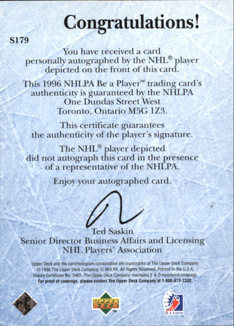 Sports Card Back