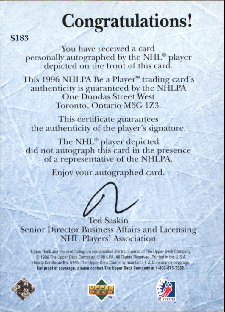 Sports Card Back